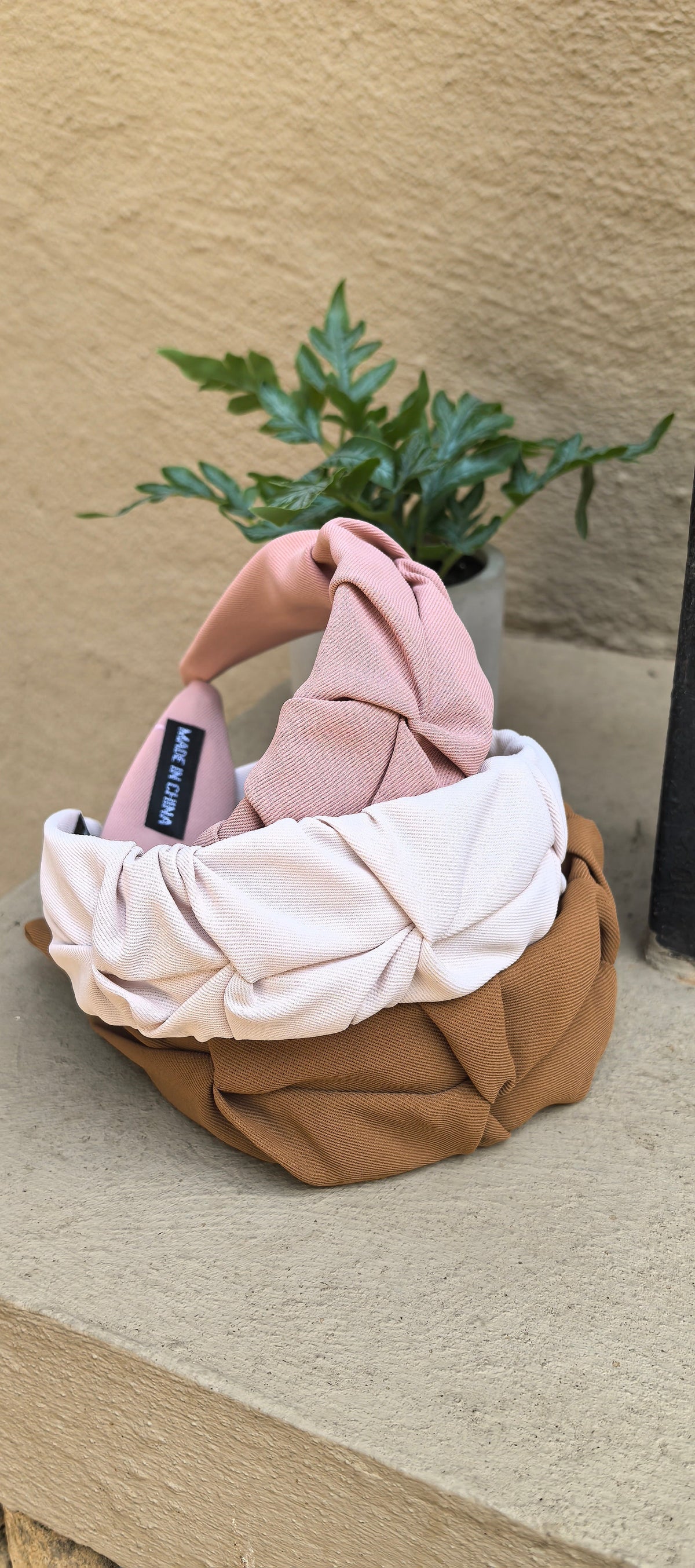 Pleated Fabric Headband in blush