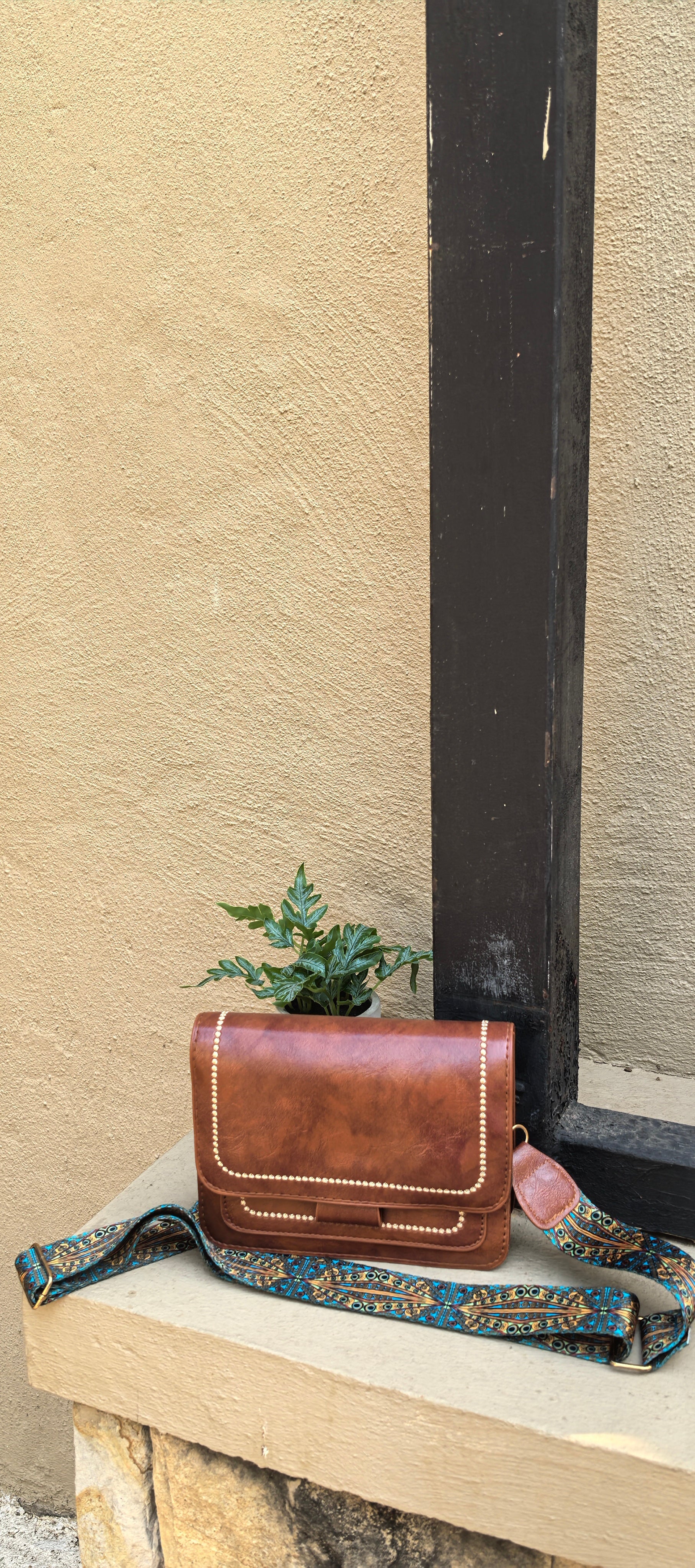 Tan Red Envelope Bag