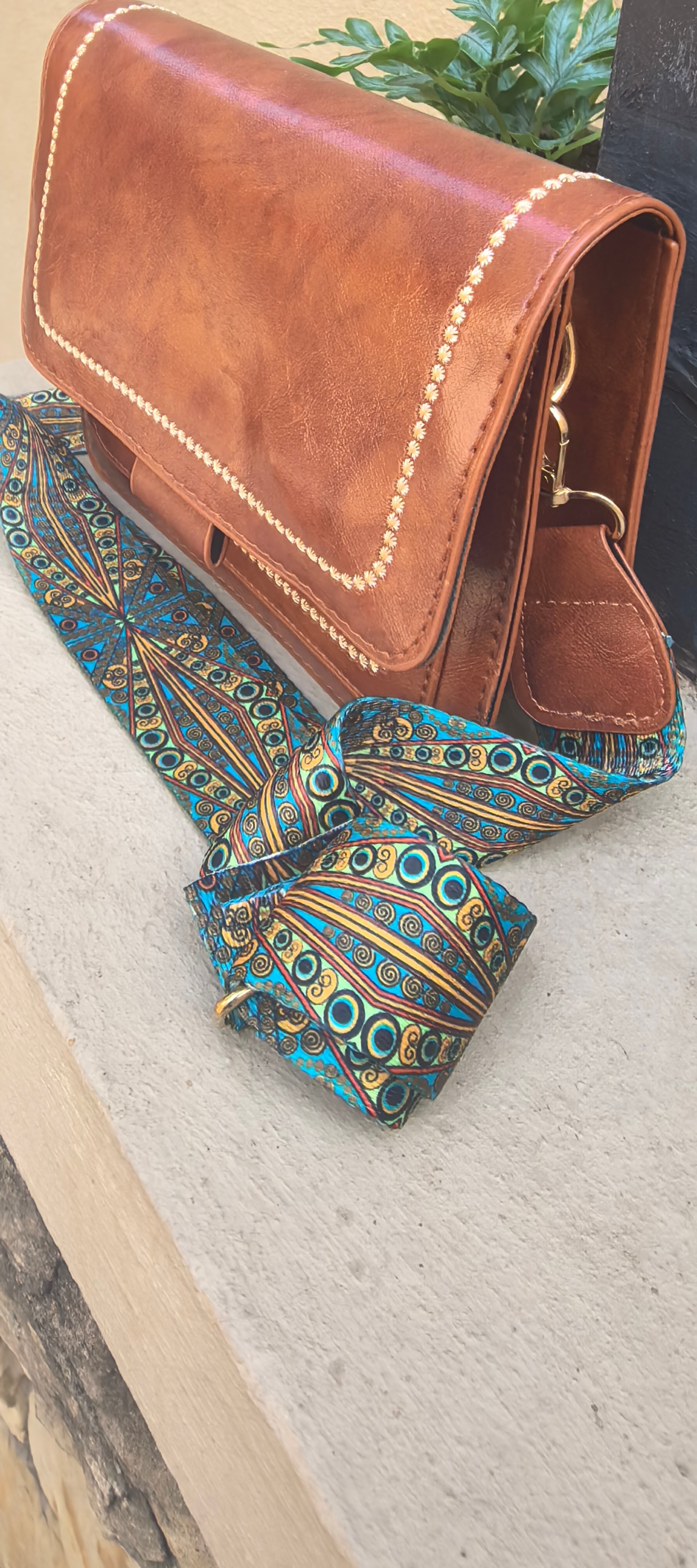 Tan Red Envelope Bag