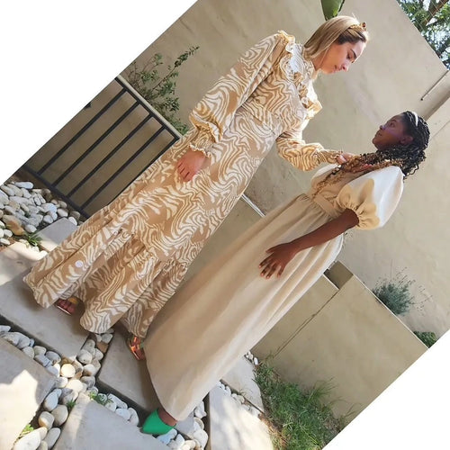 Babydoll Beige Maxi Dress