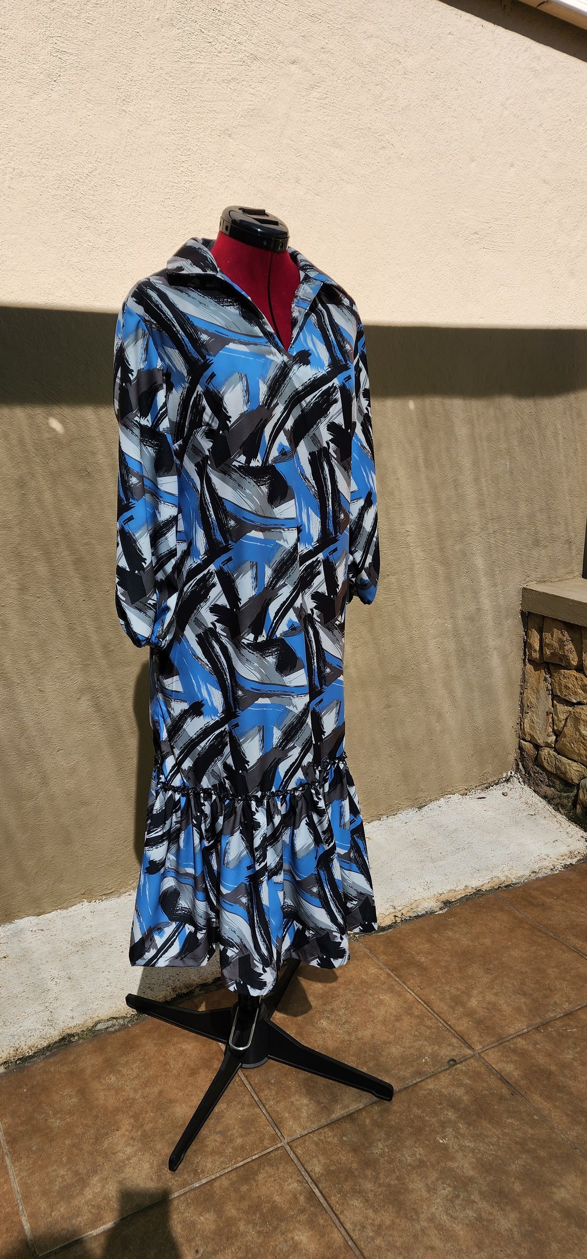 Brush Stroke Print Dress