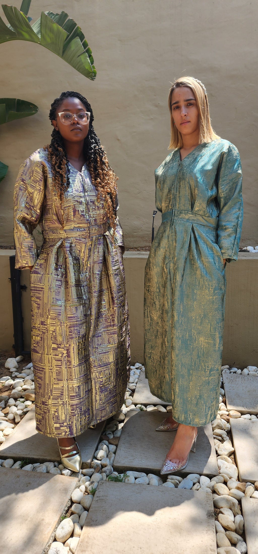 Metallic Green & Gold Dress
