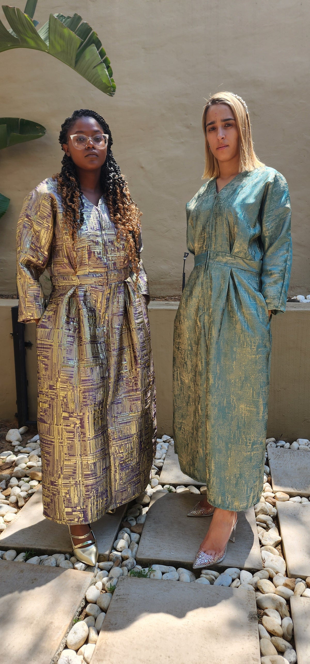 Metallic Green & Gold Dress